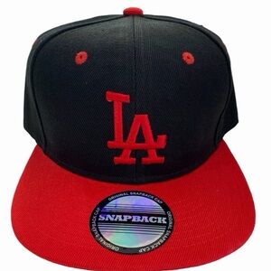 LA Snapback Cap  - Black & Red Dodgers SnapBack hat embroidered new
